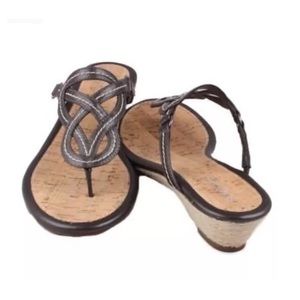 NIB Sperry Lorrain Wedge Sandals Sz 8.5 Metallic